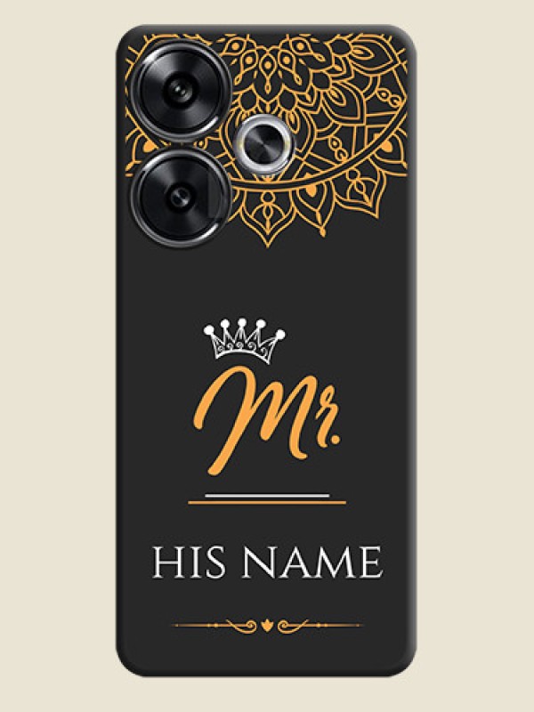 Custom Mr Name with Floral Design On Space Black Custom Soft Matte Mobile Back Cover - Poco F6 5G - alternate view