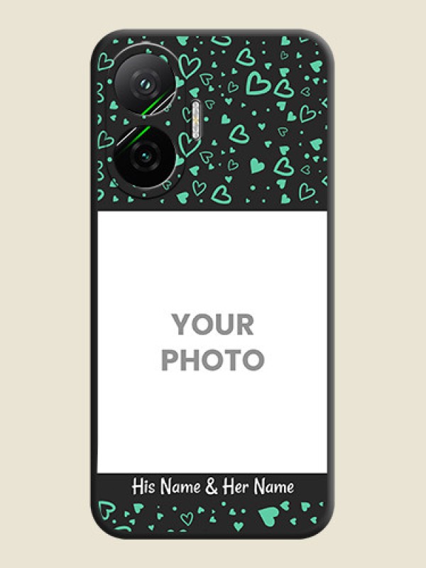 Custom Sea Green Indefinite Love Pattern on Photo On Space Black Custom Soft Matte Mobile Back Cover - Poco F7 5G - alternate view