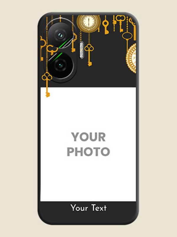 Custom Decorative Design with Text On Space Black Custom Soft Matte Mobile Back Cover - Poco F7 5G - alternate view