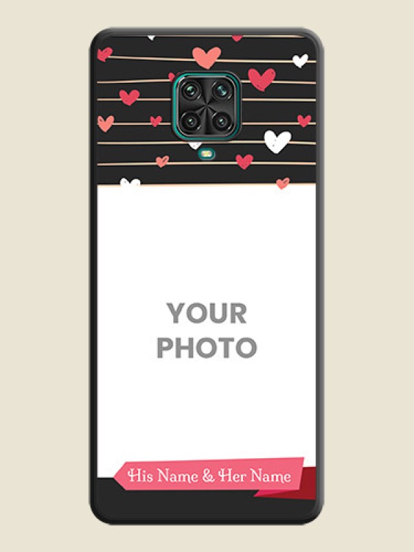 Custom Love Pattern with Name on Pink Ribbon  on Photo on Space Black Soft Matte Back Cover - Poco M2 Pro - alternate view