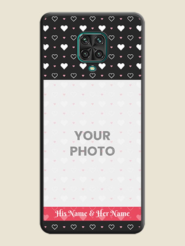 Custom White Color Love Symbols with Text Design on Photo on Space Black Soft Matte Phone Cover - Poco M2 Pro - alternate view
