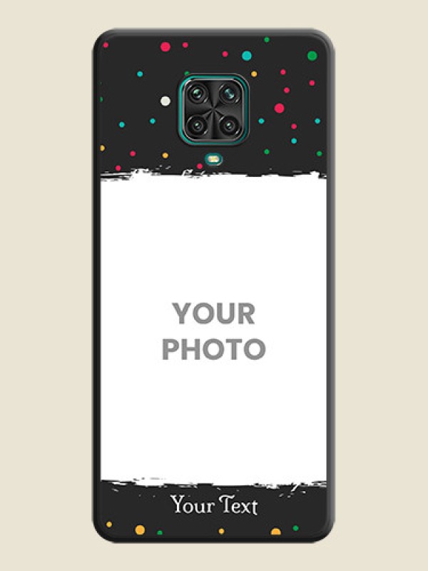 Custom Multicolor Dotted Pattern with Text on Space Black Custom Soft Matte Phone Back Cover - Poco M2 Pro - alternate view
