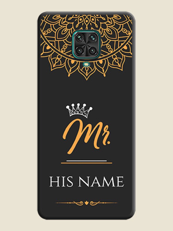 Custom Mr Name with Floral Design  on Personalised Space Black Soft Matte Cases - Poco M2 Pro - alternate view