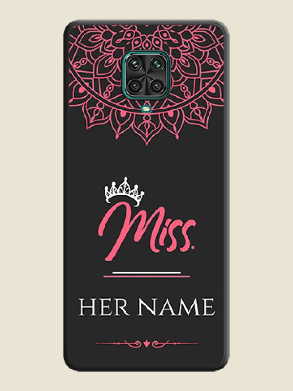 Custom Mrs Name with Floral Design on Space Black Personalized Soft Matte Phone Covers - Poco M2 Pro - alternate view