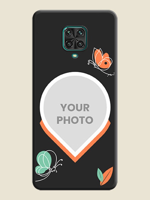 Custom Upload Pic With Simple Butterly Design On Space Black Personalized Soft Matte Phone Covers -Poco M2 Pro - alternate view