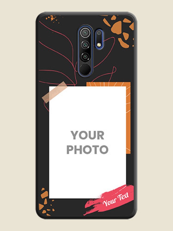Custom Orange Photo Frame on Space Black Custom Soft Matte Phone Back Cover - Poco M2 Reloaded - alternate view