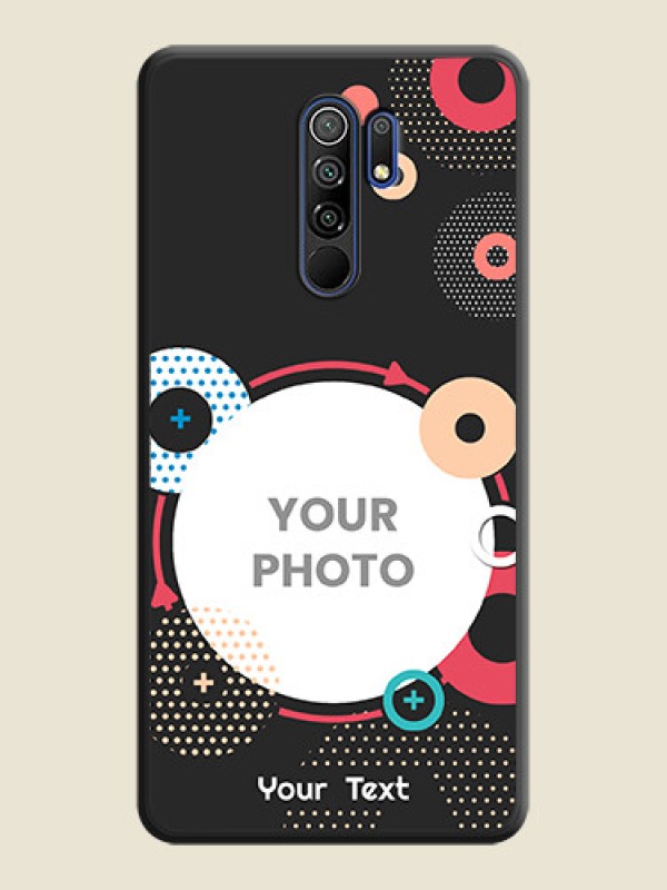 Custom Multicoloured Round Image on Personalised Space Black Soft Matte Cases - Poco M2 - alternate view