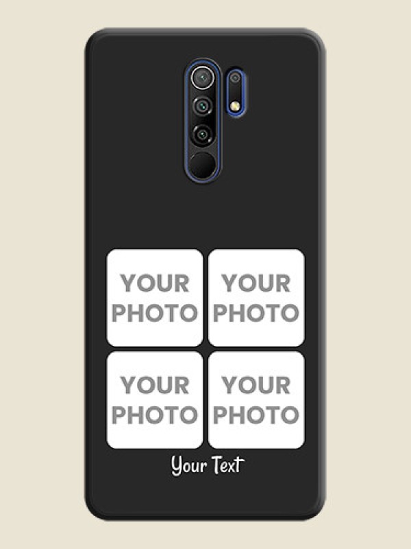 Custom Floral Art with 6 Image Holder on Photo on Space Black Soft Matte Mobile Case - Poco M2 - alternate view