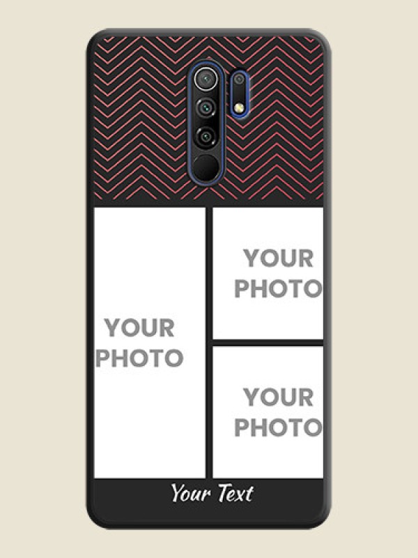 Custom Wave Pattern with 3 Image Holder on Space Black Custom Soft Matte Back Cover - Poco M2 - alternate view