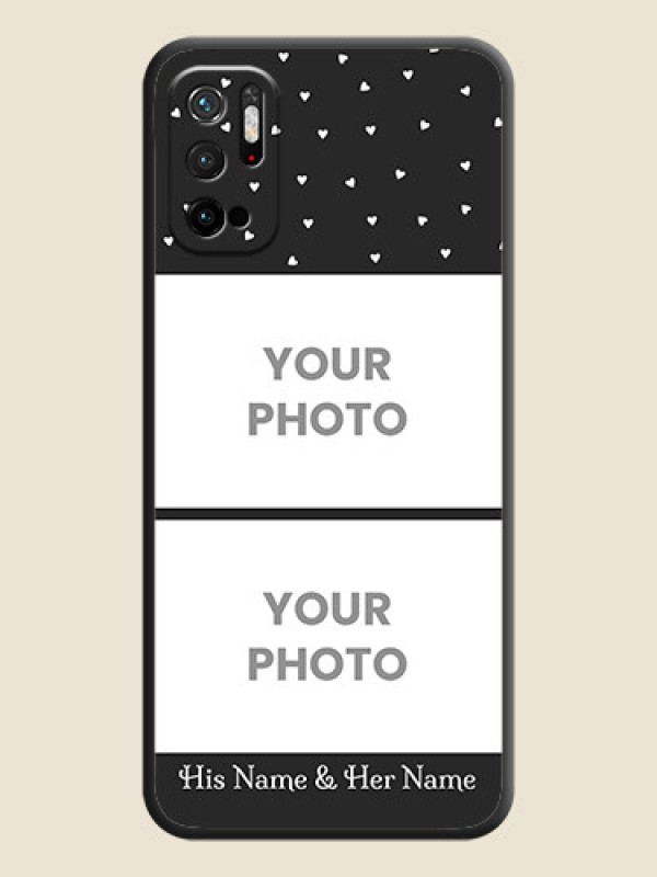 Custom Miniature Love Symbols with Name on Space Black Custom Soft Matte Back Cover - Poco M3 Pro - alternate view