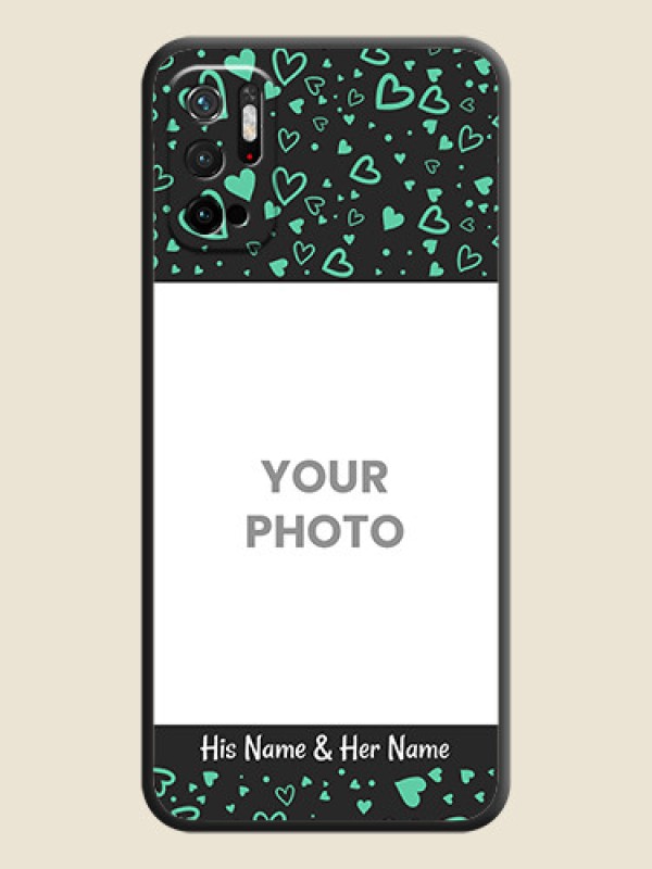 Custom Sea Green Indefinite Love Pattern on Photo on Space Black Soft Matte Mobile Cover - Poco M3 Pro - alternate view