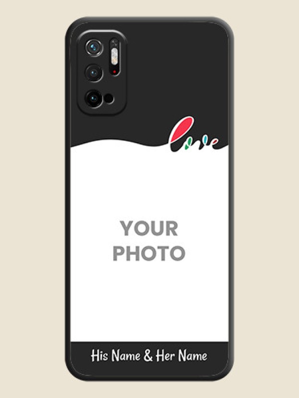 Custom Fall in Love Pattern with Picture on Photo on Space Black Soft Matte Mobile Case - Poco M3 Pro - alternate view