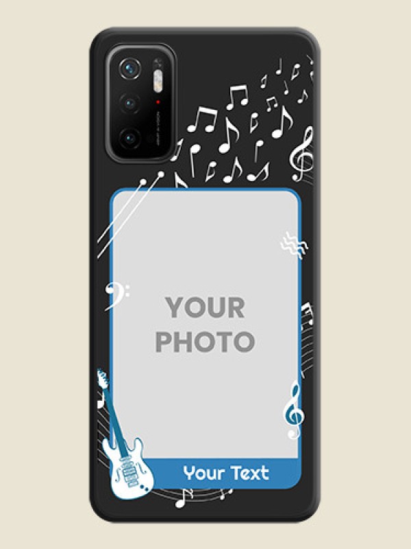 Custom Musical Theme Design with Text on Photo on Space Black Soft Matte Mobile Case - Poco M3 Pro - alternate view