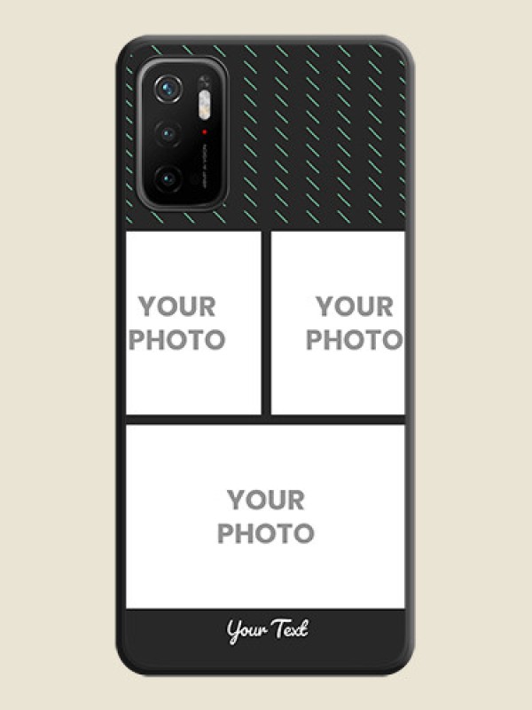 Custom Cross Dotted Pattern with 2 Image Holder  on Personalised Space Black Soft Matte Cases - Poco M3 Pro - alternate view