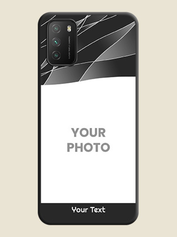 Custom Mixed Wave Lines on Photo on Space Black Soft Matte Mobile Cover - Poco M3 - alternate view