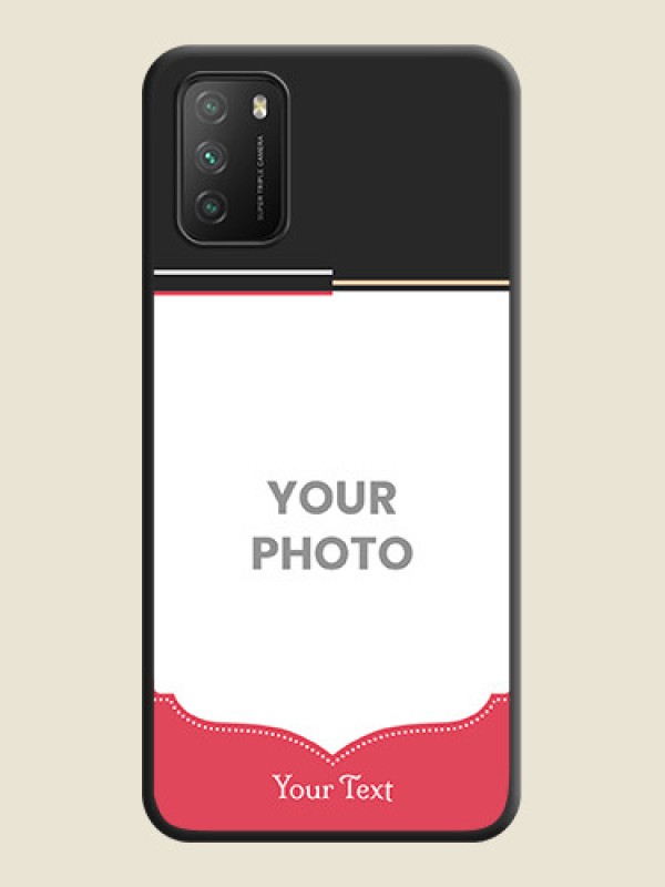 Custom Classic Plain Design with Name on Photo on Space Black Soft Matte Phone Cover - Poco M3 - alternate view