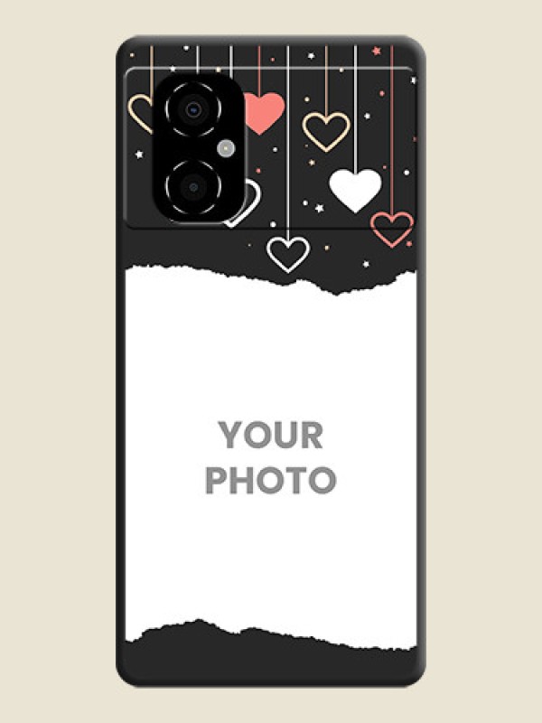 Custom Love Hangings with Splash Wave Picture on Space Black Custom Soft Matte Phone Back Cover - Poco M4 5G - alternate view