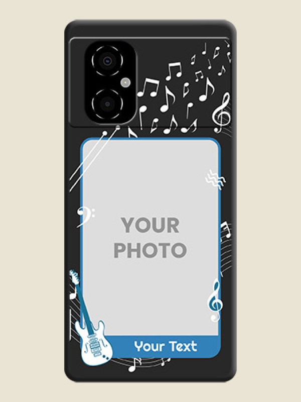 Custom Musical Theme Design with Text on Photo on Space Black Soft Matte Mobile Case - Poco M4 5G - alternate view