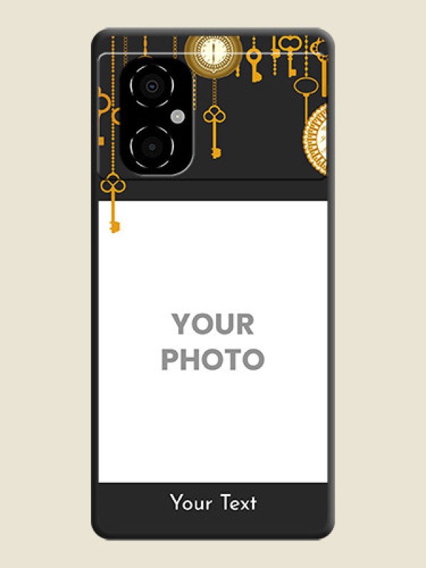 Custom Decorative Design with Text on Space Black Custom Soft Matte Back Cover - Poco M4 5G - alternate view