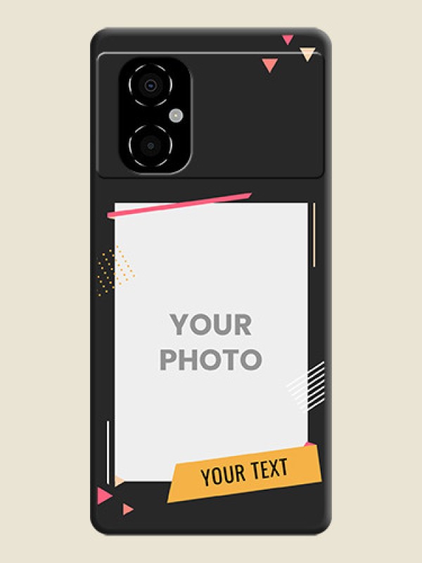 Custom Photo Frame with Triangle Small Dots on Photo on Space Black Soft Matte Back Cover - Poco M4 5G - alternate view