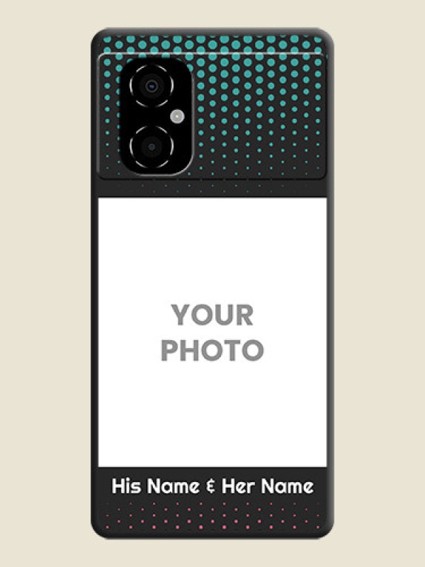 Custom Faded Dots with Grunge Photo Frame and Text on Space Black Custom Soft Matte Phone Cases - Poco M4 5G - alternate view