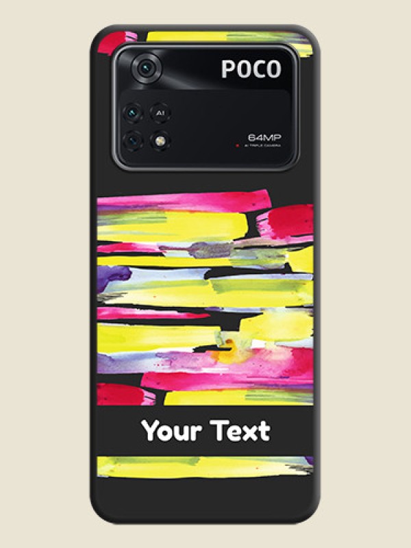 Custom Brush Coloured on Space Black Personalized Soft Matte Phone Covers - Poco M4 Pro 4G - alternate view