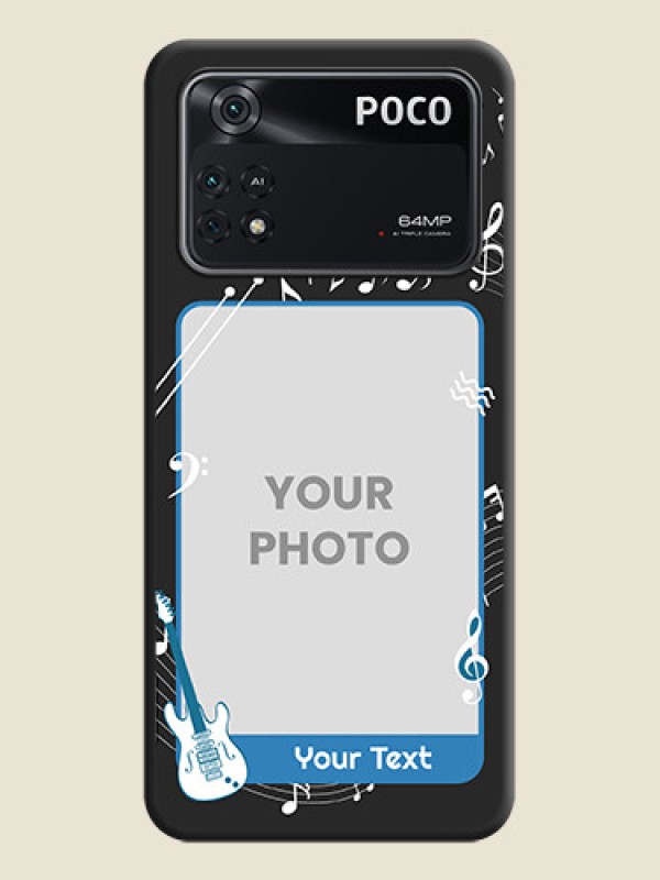 Custom Musical Theme Design with Text on Photo on Space Black Soft Matte Mobile Case - Poco M4 Pro 4G - alternate view
