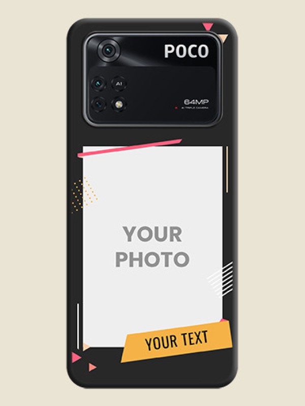 Custom Photo Frame with Triangle Small Dots on Photo on Space Black Soft Matte Back Cover - Poco M4 Pro 4G - alternate view