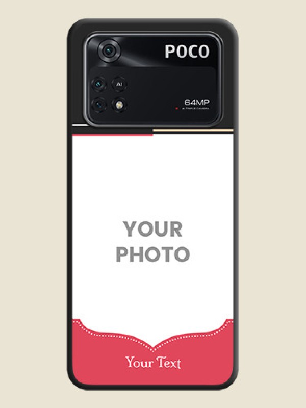 Custom Classic Plain Design with Name on Photo on Space Black Soft Matte Phone Cover - Poco M4 Pro 4G - alternate view