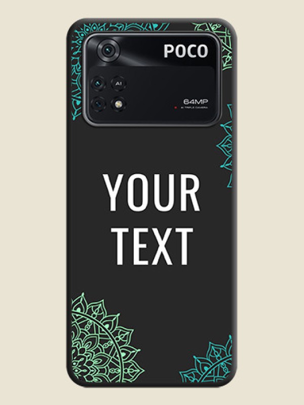 Custom Your Name with Floral Design on Space Black Custom Soft Matte Back Cover - Poco M4 Pro 4G - alternate view