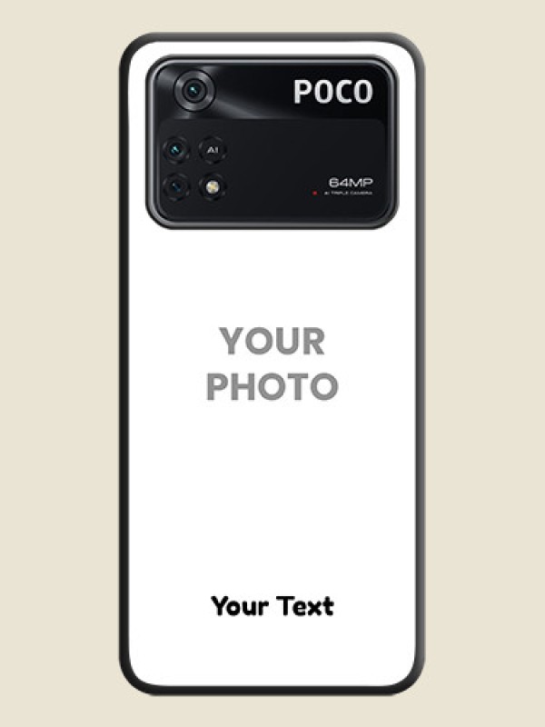 Custom Full Single Pic Upload With Text On Space Black Personalized Soft Matte Phone Covers -Poco M4 Pro 4G - alternate view