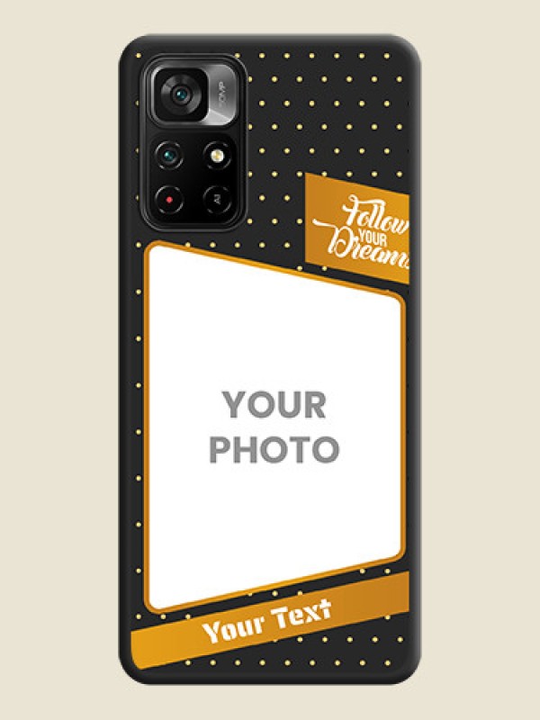 Custom Follow Your Dreams with White Dots on Space Black Custom Soft Matte Phone Cases - Poco M4 Pro 5G - alternate view