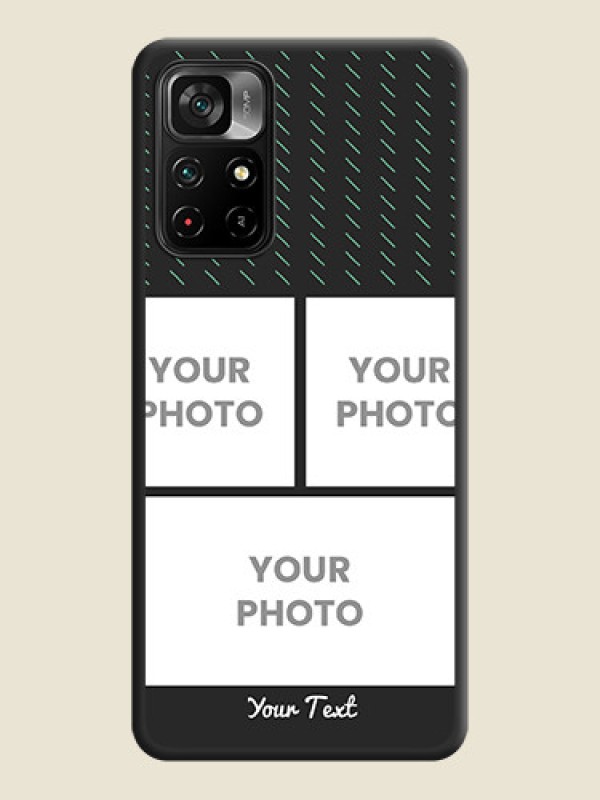 Custom Cross Dotted Pattern with 2 Image Holder  on Personalised Space Black Soft Matte Cases - Poco M4 Pro 5G - alternate view