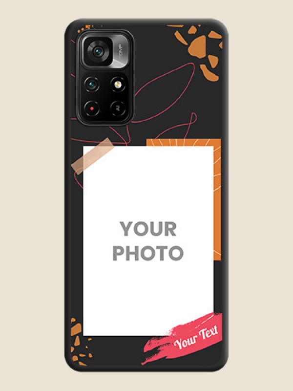 Custom Orange Photo Frame on Space Black Custom Soft Matte Phone Back Cover - Poco M4 Pro 5G - alternate view