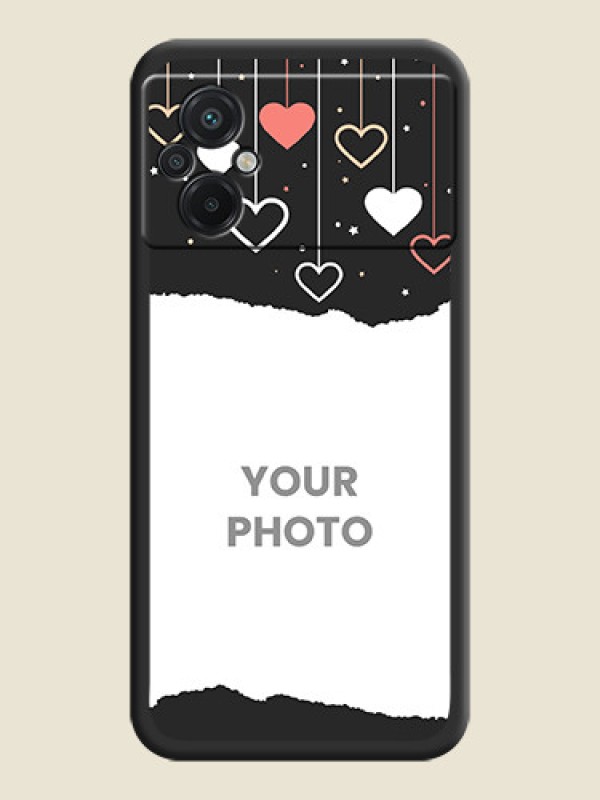 Custom Love Hangings with Splash Wave Picture on Space Black Custom Soft Matte Phone Back Cover - Poco M5 - alternate view