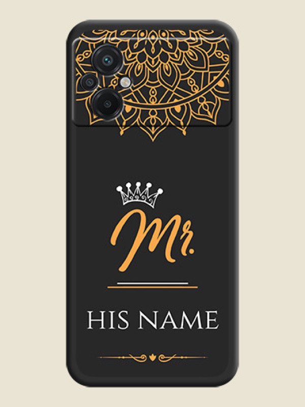 Custom Mr Name with Floral Design  on Personalised Space Black Soft Matte Cases - Poco M5 - alternate view