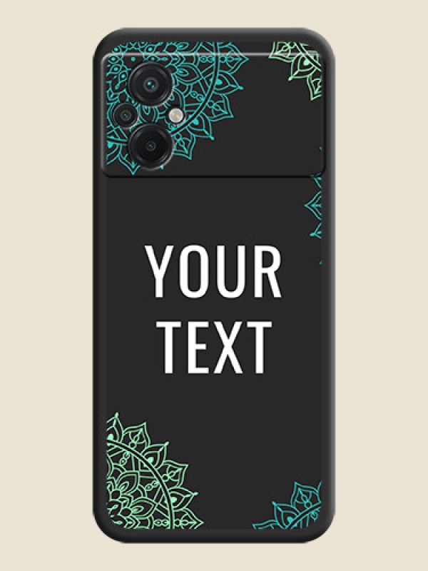 Custom Your Name with Floral Design on Space Black Custom Soft Matte Back Cover - Poco M5 - alternate view