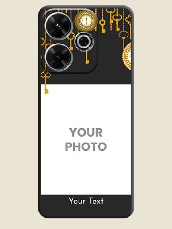 Custom Decorative Design with Text On Space Black Custom Soft Matte Mobile Back Cover - Poco M6 Plus 5G - alternate view