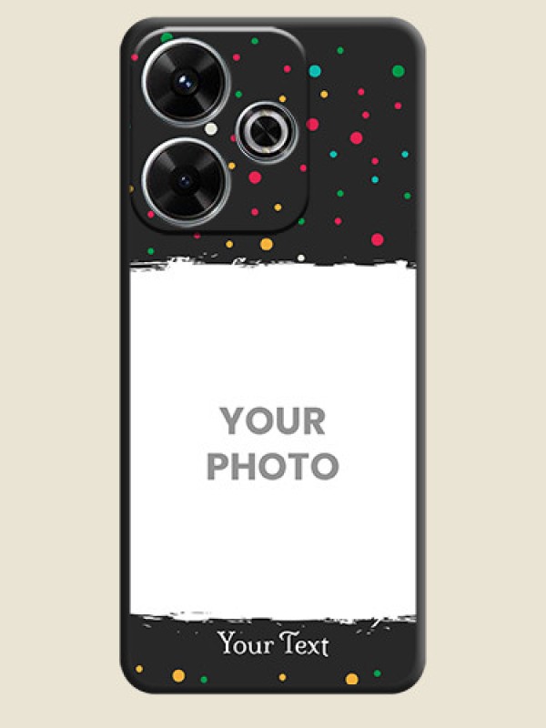 Custom Multicolor Dotted Pattern with Text On Space Black Custom Soft Matte Mobile Back Cover - Poco M6 Plus 5G - alternate view