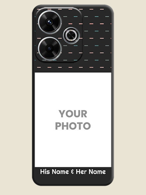 Custom Line Pattern Design with Text On Space Black Custom Soft Matte Mobile Back Cover - Poco M6 Plus 5G - alternate view