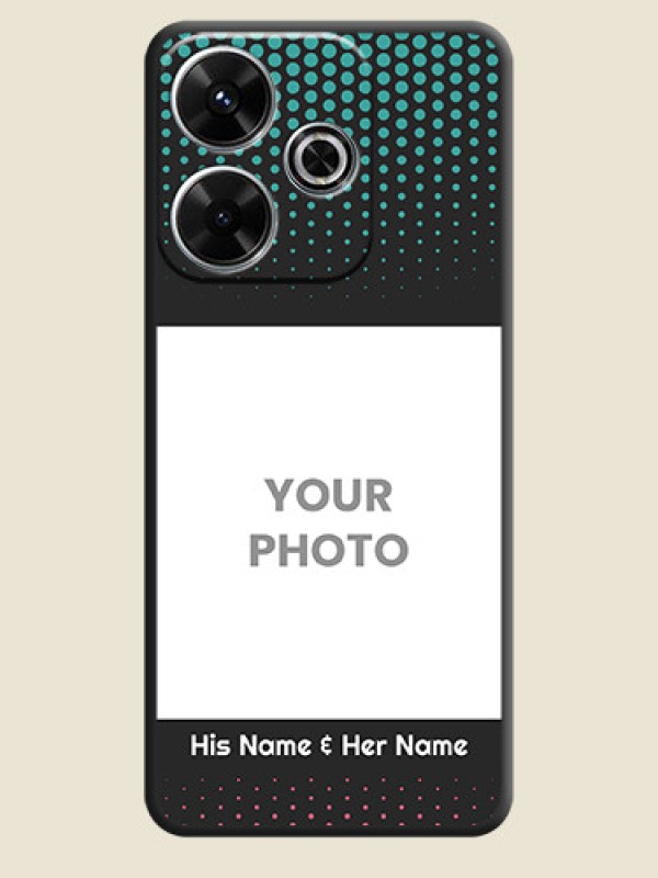 Custom Faded Dots with Grunge Photo Frame and Text On Space Black Custom Soft Matte Mobile Back Cover - Poco M6 Plus 5G - alternate view