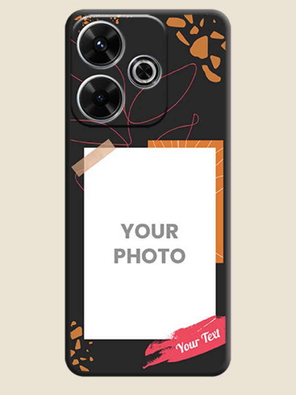 Custom Orange Photo Frame On Space Black Custom Soft Matte Mobile Back Cover - Poco M6 Plus 5G - alternate view