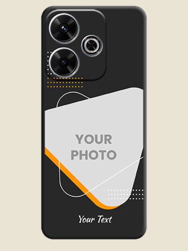 Custom Yellow Triangle on Photo On Space Black Custom Soft Matte Mobile Back Cover - Poco M6 Plus 5G - alternate view