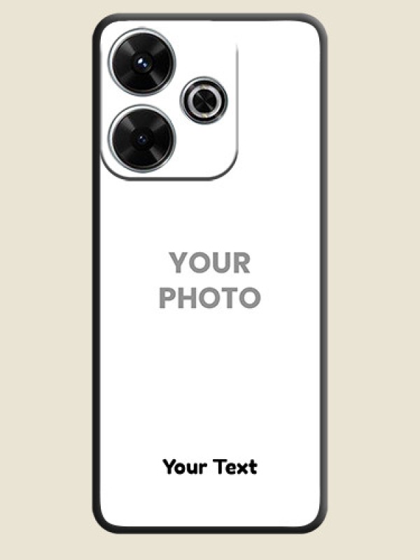 Custom Full Single Pic Upload With Text On Space Black Custom Soft Matte Mobile Back Cover - Poco M6 Plus 5G - alternate view