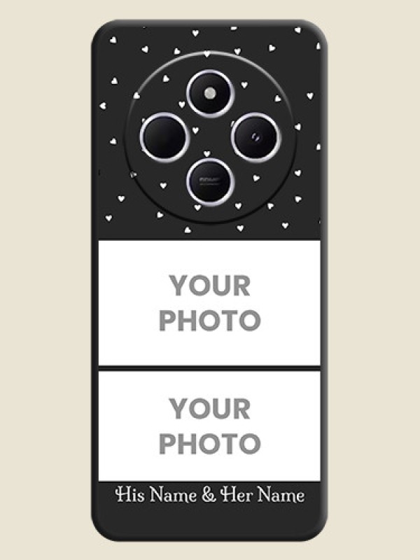 Custom Miniature Love Symbols with Name On Space Black Custom Soft Matte Mobile Back Cover - Poco M7 5G - alternate view