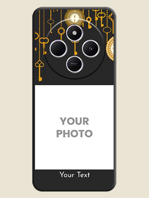 Custom Decorative Design with Text On Space Black Custom Soft Matte Mobile Back Cover - Poco M7 5G - alternate view