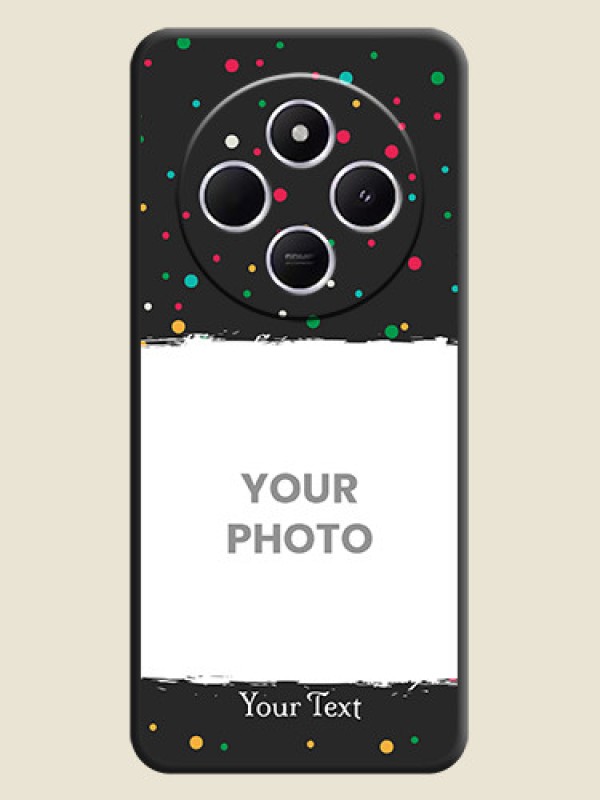 Custom Multicolor Dotted Pattern with Text On Space Black Custom Soft Matte Mobile Back Cover - Poco M7 5G - alternate view