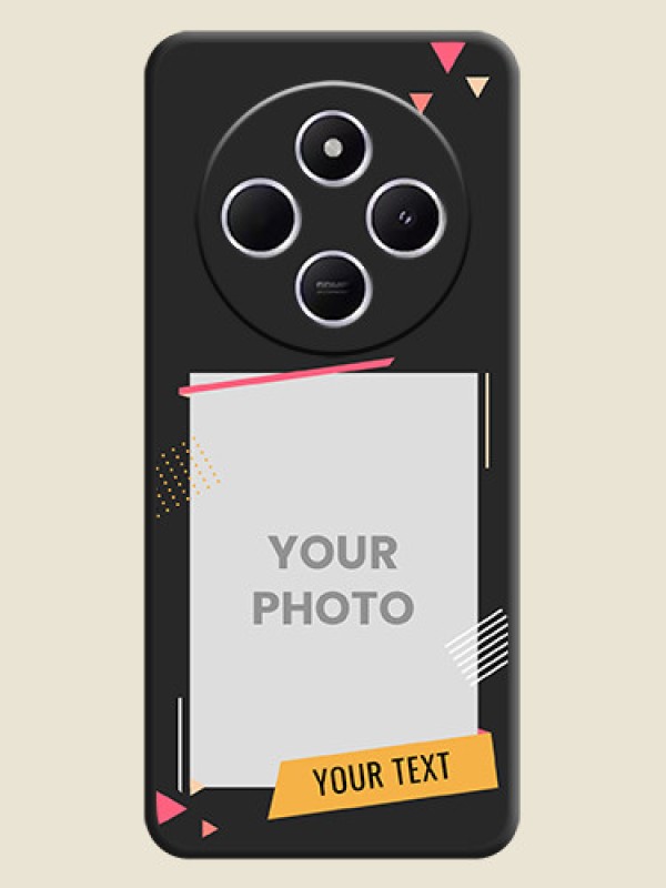 Custom Photo Frame with Triangle Small Dots on Photo On Space Black Custom Soft Matte Mobile Back Cover - Poco M7 5G - alternate view