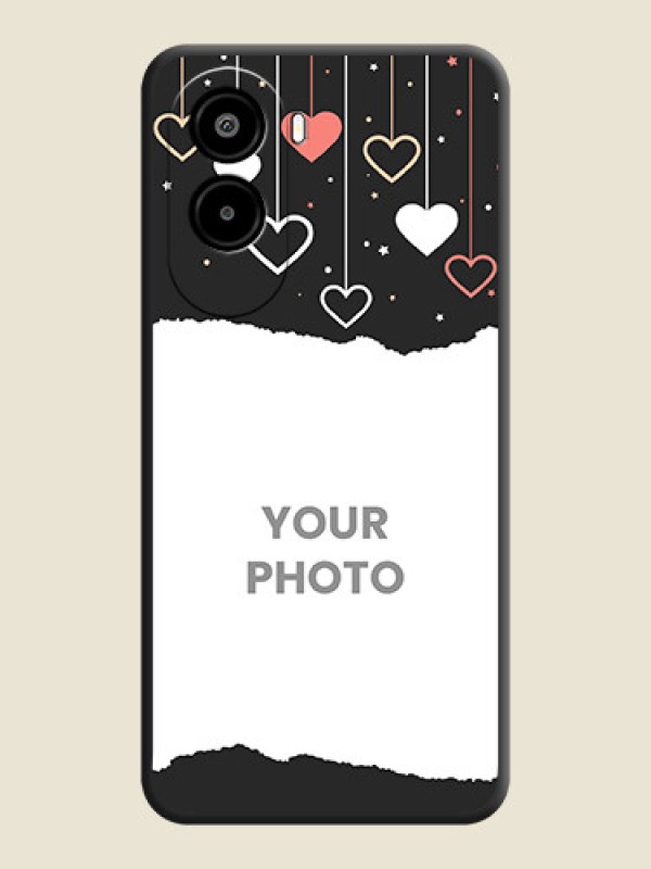 Custom Love Hangings with Splash Wave Picture On Space Black Custom Soft Matte Mobile Back Cover - Poco M7 Plus 5G - alternate view