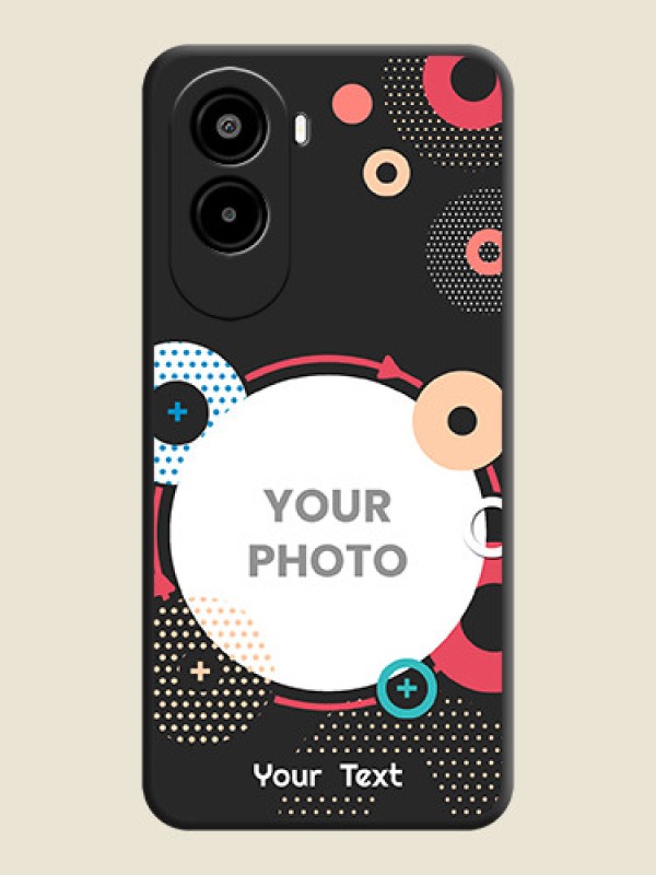 Custom Multicoloured Round Image On Space Black Custom Soft Matte Mobile Back Cover - Poco M7 Plus 5G - alternate view